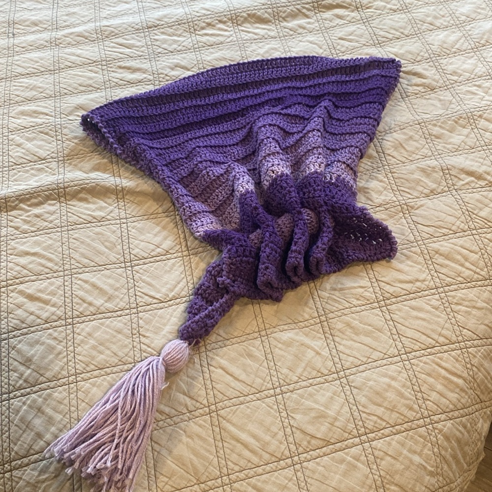 Homemade Purple Ombré Unique Knit Scarf